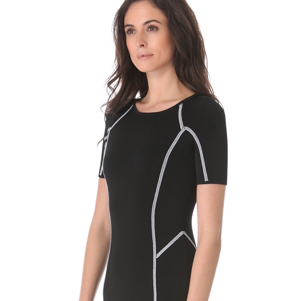 A.L.C. Black Bandage Knit Short Sleeve Evans Dress - Picture 8 of 8